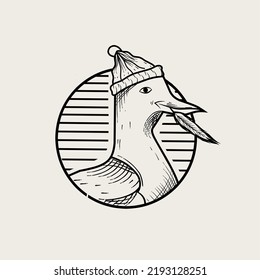 illustration vector of seagull art work perfect for print 