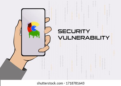 Illustration vector: Security vulnerability on mobile device