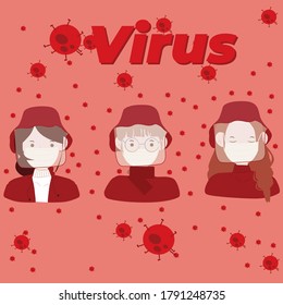 Illustration vector of self protection from virus