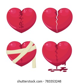 illustration vector set of broken heart icon.