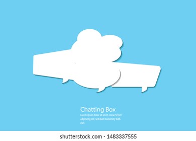 Illustration vector, set or collection of bubble dialog chat box on blue background.