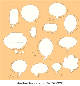 Illustration vector, set or collection of bubble dialog chat box