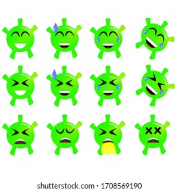 Illustration vector of set emotion corona virus