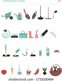 Illustration vector set of  gardening icons tool set.
