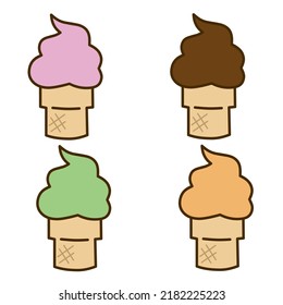 Illustration vector set of ice cream 