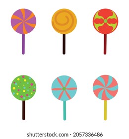 Conjunto de vectores de ilustración de lollipop 