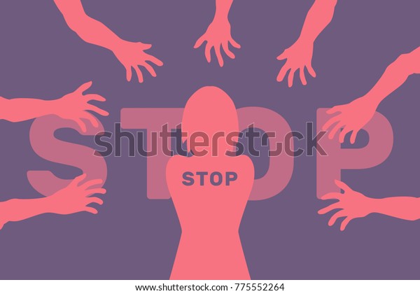 Illustration Vector Sexual Harassment Over Women Stock Vector Royalty Free 775552264 1879