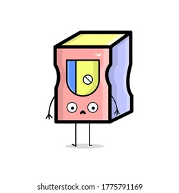illustration vector of sharpener cartoon character. back to school concept.