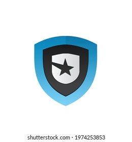 illustration vector shield and star logo or icon. EPS 10