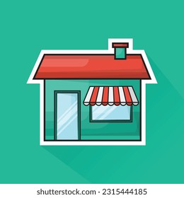 Illustration Vector of Shop in Flat Design