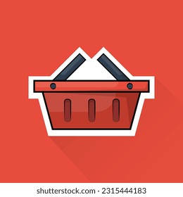 Illustration Vector of Shopping Basket in Flat Design