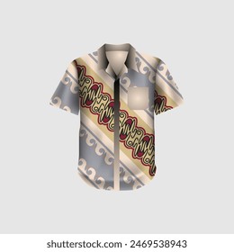 Illustration vector short sleeve batik shirt vintage