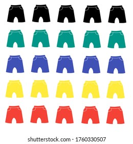 illustration and vector shorts with a choice of five white insulation colors