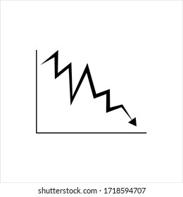 Illustration vector shows a decrease graph line