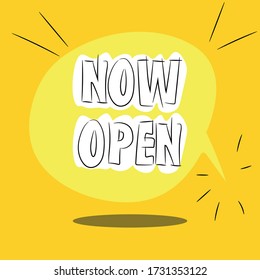 illustration vector : sign or symbol of open now concept