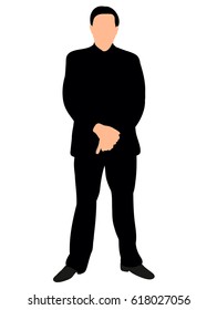 Illustration and vector silhouette of business man