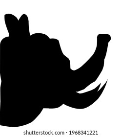Illustrationsvektor für den Elefantenkopf von Silhouette