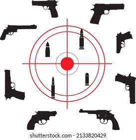 Vector de ilustración de silueta de arma