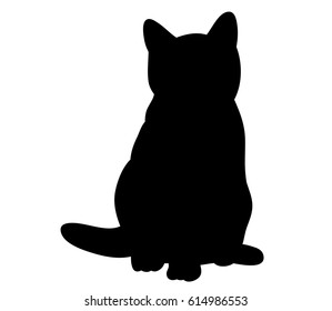 Illustration Vector Silhouette Kitten Stock Vector (Royalty Free ...