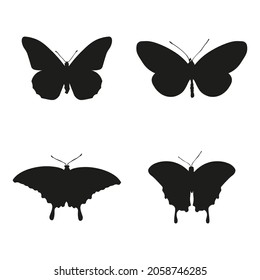 illustration vector silhouette shape of butterfly very suitable for flyer design, web design or as an object insert, or just a vector collection, also very suitable for flying animal themed designs