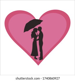 illustration vector Silhouettes, Couples holding hands