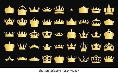 Illustration vector simple crown icon collection