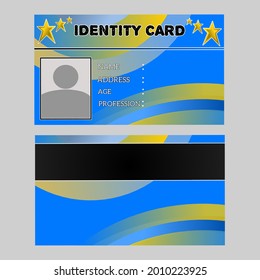 ilustración Vector tarjeta de identidad simple con foto y datos personales. adecuado para tarjetas de identidad, etc