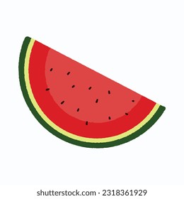 Illustration vector of a simple piece of watermelon, this image is suitable for a product or company logo that is concerned with fruits, especially watermelon