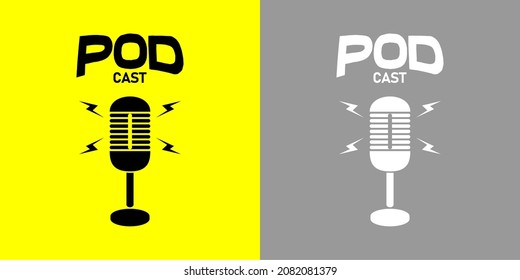 Illustration of vector a simple podcast logo