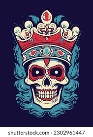 Vector de ilustración de un cráneo del día de la muerte