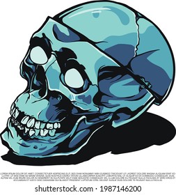 illustration vector skull head  for posters, t-shirt designs, stickers and merchandise