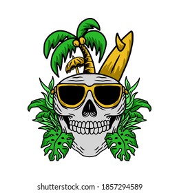 Illustrationsvektor für den Schädelsommerstrand