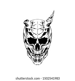 Illustration vector skull tattoo demon