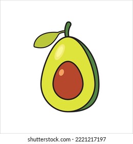 illustration vector of Sliced avocado isolated on white background. perfect for nutrition product and etc.