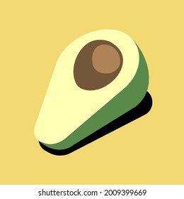 Illustration vector of slided avocado pear icon on clear background for logo farmer market products design.