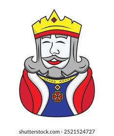 Vector de la ilustración del rey sonriente en la historieta