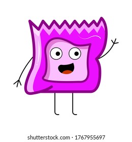 illustration vector of snack cartoon character. isolated on white background.