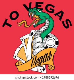 Illustration vector snake tattoo design with text in background urban style
