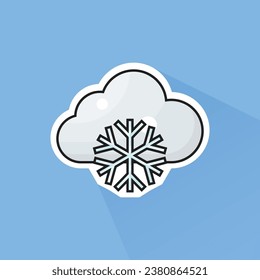 Vector de ilustración de icono de nieve en diseño plano