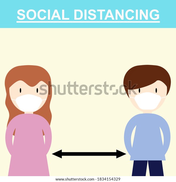 Illustration Vector Social Distance Theory Avoid Stock Vector (Royalty ...