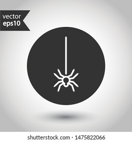 Illustration of vector spider icon. Insect vector sign. Spider vector flat icon.  EPS 10 symbol. Round icon design