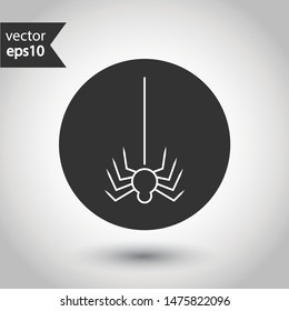 Illustration of vector spider icon. Insect vector sign. Spider vector flat icon.  EPS 10 symbol. Round icon design