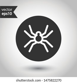Illustration of vector spider icon. Insect vector sign. Spider vector flat icon.  EPS 10 symbol. Round icon design