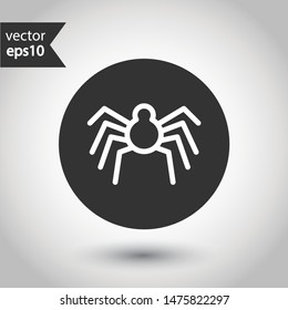 Illustration of vector spider icon. Insect vector sign. Spider vector flat icon.  EPS 10 symbol. Round icon design