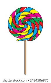 Illustration vector of spiral candy lollipop