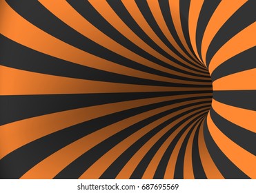 Illustration of Vector Spiral Optical Illusion Template. Spiral Twisted Vortex Tunnel Shape