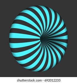 Illustration of Vector Spiral Optical Illusion Template. Spiral Twisted Vortex Bagel Shape