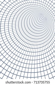 Illustration of Vector Spiral Tunnel. Wireframe Technology Tunnel Illusion Background