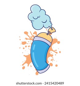 Illustration vector of spray paint illustration cute cartoon Design style isolated white background