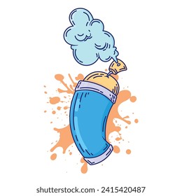 Illustration vector of spray paint illustration handdrawn colorful Design style isolated white background
